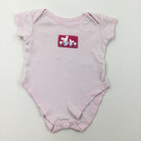 Mice Pink Short Sleeve Bodysuit - Girls 3-6 Months