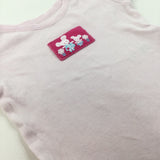 Mice Pink Short Sleeve Bodysuit - Girls 3-6 Months