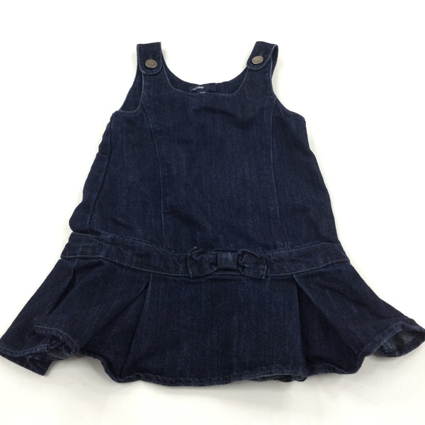 Dark Blue Denim Pinafore Dress - Girls 2-3 Years