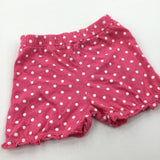 Spotty Pink & White Lightweight Jersey Shorts - Girls 3-6 Months