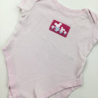 Mice Pink Short Sleeve Bodysuit - Girls 3-6 Months