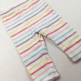 Colourful Stripes White Leggings - Girls 3-6 Months