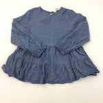 Denim Look Long Sleeve Top - Girls 9-10 Years