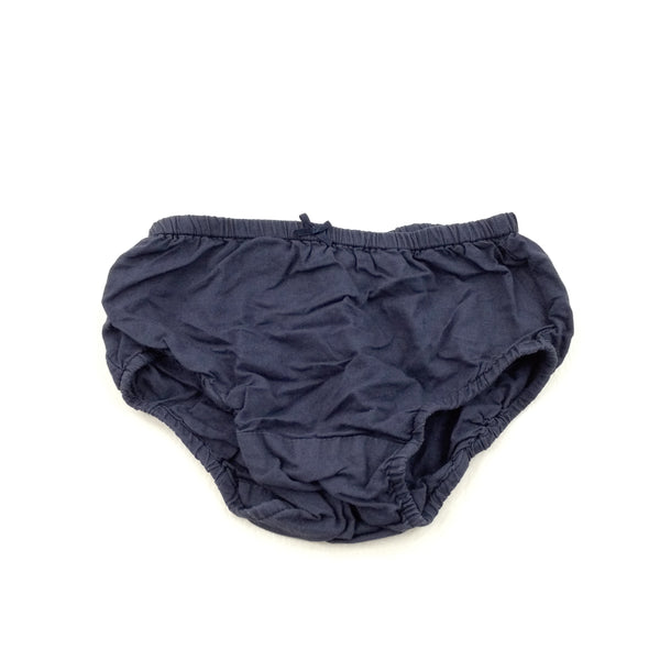Navy Cotton Nappy Pants - Girls 6-12 Months