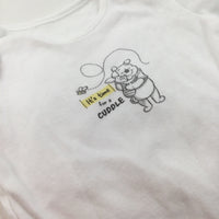 Winnie The Pooh White Short Sleeve Bodysuit - Girls 3-6 Months