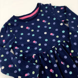 Colourful Spotty Blue Dress - Girls 3-4 Years