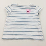 'Peppa' Peppa Pig Blue & White Striped T-Shirt - Girls 12-18 Months