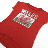 Wales Sequined Red T-Shirt - Girls 11-12 Years