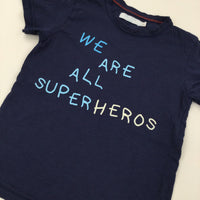 'We Are All Superheros' Navy T-Shirt - Boys 5-6 Years