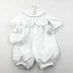 **NEW** White Christening Suit & Waistcoat - Boys 6-12 Months