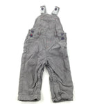 Grey Lined Midweight Cotton Dungarees - Boys 9-12 Months
