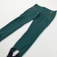 Dark Green Zip Pocket Ski Pants - Girls 7 Years