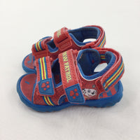 Paw Patrol Red & Blue Sandals - Boys - Shoe Size 5