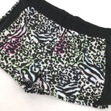 Leopard Print Black Shorts - Girls 9-10 Years