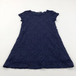 Navy Net Overlay Party Dress - Girls 6-7 Years