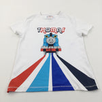 'Thomas' The Tank Engine White Adaptive T-Shirt (with hole for feeding tube) - Boys 7-8 Years