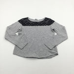 Grey Top with Lacey Detail - Girls 11-12 Years