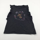 Sparkly Dark Grey T-Shirt - Girls 12 Years