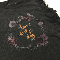 Sparkly Dark Grey T-Shirt - Girls 12 Years