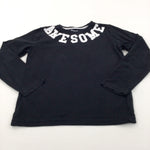 'Awesome' Black Long Sleeve Top - Boys 7-8 Years