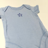 'Cuddles & Hugs' Blue Short Sleeve Bodysuit - Boys Newborn