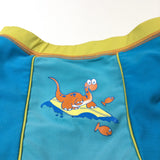 Surfing Dinosaur Blue & Yellow Swimming Trunks - Boys 2-3 Years