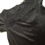 Black Velvet Look Short Sleeve Dress - Girls 6-9 Months