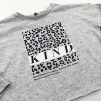 'Kind Is Cool' Lightweight Grey Belly Sweatshirt  - Girls 7-8 Years