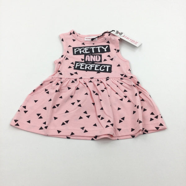**NEW** 'Pretty And Perfect' Triangles Pink Dress - Girls 0-3 Months