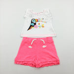 **NEW** 'Hello Sunshine' Toucan Glittery T-Shirt with Matching Shorts - Girls 9-12 Months