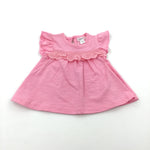 **NEW** Pink T-Shirt with Lacey Detail - Girls 0-3 Months