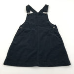 Black Cotton Twill Dungaree Dress - Girls 8 Years