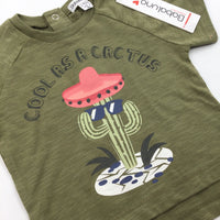 **NEW**'Cool As A Cactus' Khaki Green T-Shirt - Boys 3-6 Months