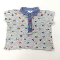 Cars Grey Short Sleeve Polo Shirt - Boys 9-12 Months