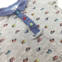 Cars Grey Short Sleeve Polo Shirt - Boys 9-12 Months