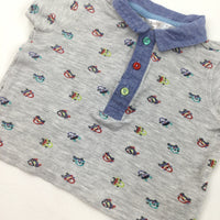 Cars Grey Short Sleeve Polo Shirt - Boys 9-12 Months