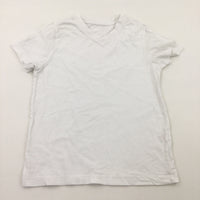 White V-Neck T-Shirt - Boys 7-8 Years