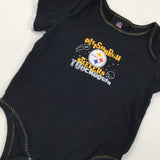 'Pittsburgh Steelers' NFL Black Short Sleeve Bodysuit - Boys 12 Months