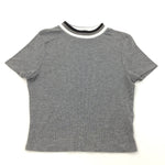 Grey Ribbed T-Shirt - Girls 12-13 Years