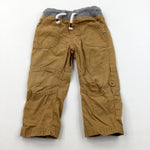 Light Tan Cotton Pull On Trousers - Boys 12-18 Months
