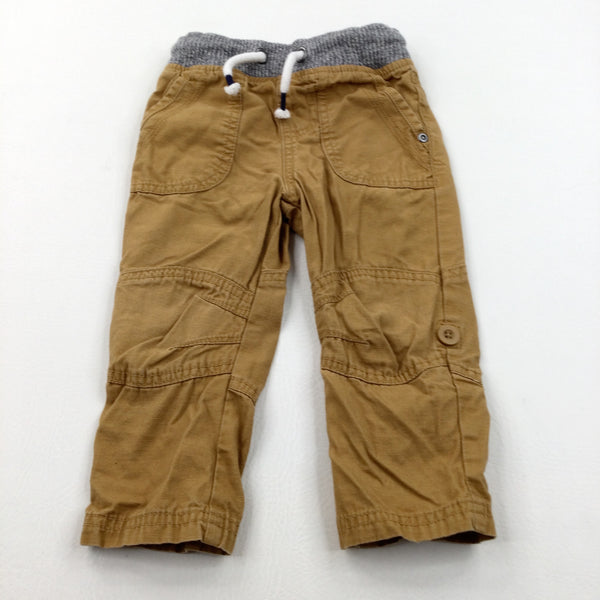 Light Tan Cotton Pull On Trousers - Boys 12-18 Months