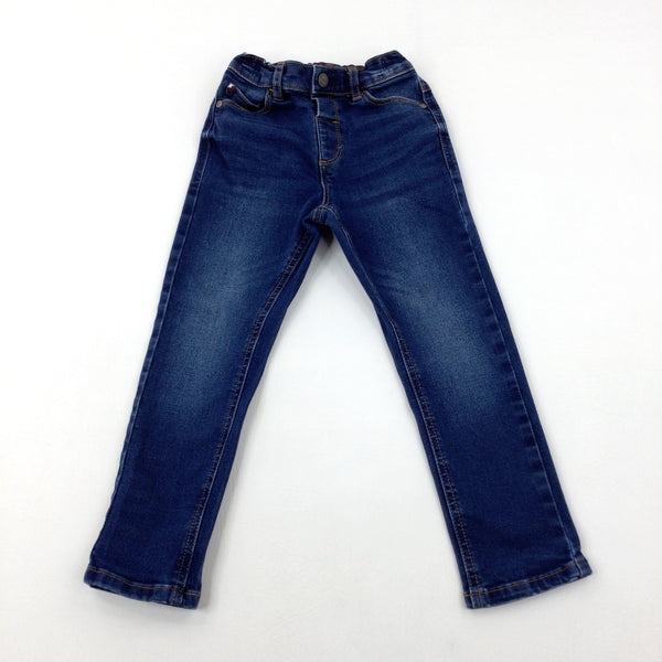 Blue Denim Jeans With Adjustable Waist  - Boys 3-4 Years