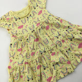 Rainbow-Corns Yellow Short Sleeve Dress - Girls 9-12 Months