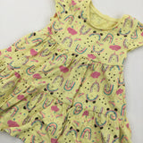 Rainbow-Corns Yellow Short Sleeve Dress - Girls 9-12 Months