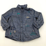 Boats Embroidered Navy Soft Touch Lined Shirt - Boys 12-18 Months