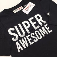 **NEW** 'Super Awesome' White & Black Top- Boys 9-12 Months