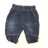 Blue Lined Jeans - Boys 0-3 Months