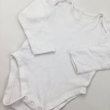 White Long Sleeve Bodysuit - Girls/Boys 9-12 Months