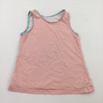 Pink Vest with Blue Trim - Girls 7-8 Years