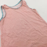 Pink Vest with Blue Trim - Girls 7-8 Years